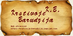 Krstivoje Barudžija vizit kartica